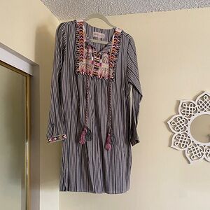 Philosophy Striped Multicolor Embroidered Dress